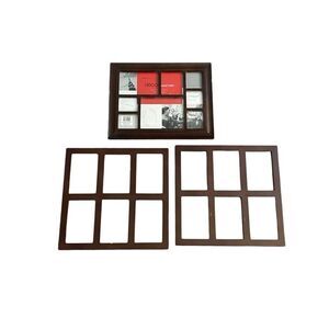 Vintage Set of 3 Decor Essentials Wooden Picture Frames Collage Style Brown